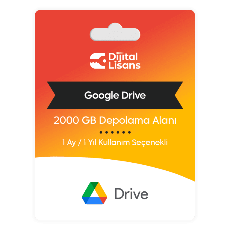 Google Drive 2000 GB (2 TB) Depolama Alanı Satın Al