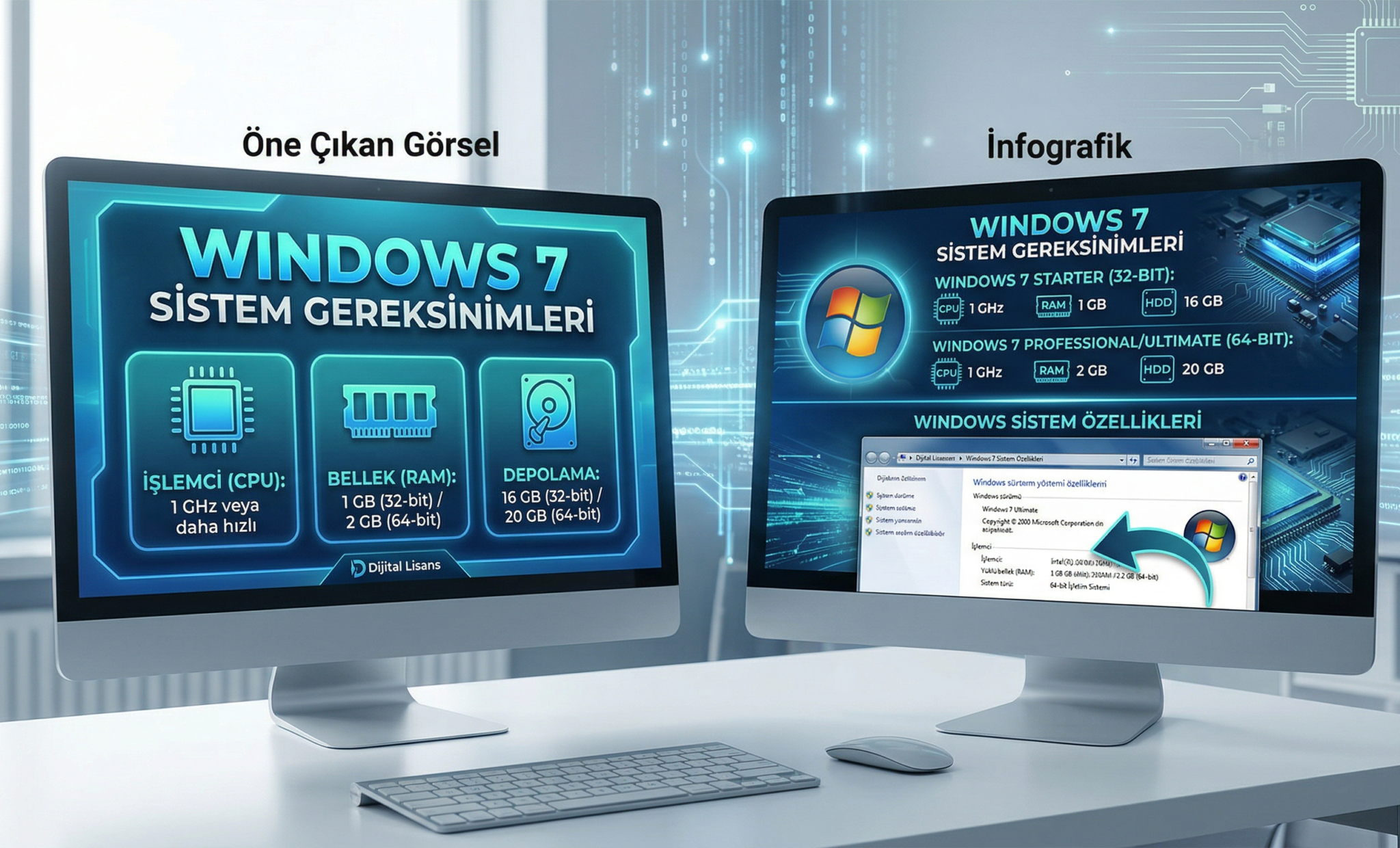 Windows 7 sistem gereksinimleri ve bilgisayar donanım kontrolü