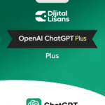 ChatGPT Plus aboneliği için dijital aktivasyon lisans kartı ve OpenAI logosu.