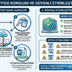 Microsoft Office programları güvenli aktivasyon ve kurulum rehberi infografiği