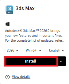 Autodesk Tüm Uygulamalar mı AutoCAD mi? 3 Autodesk Account ürün kartında Install düğmesi