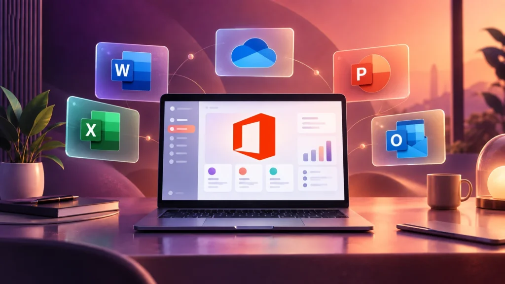 Office 365, Word, Excel, PowerPoint, Outlook ve OneDrive uygulamaları